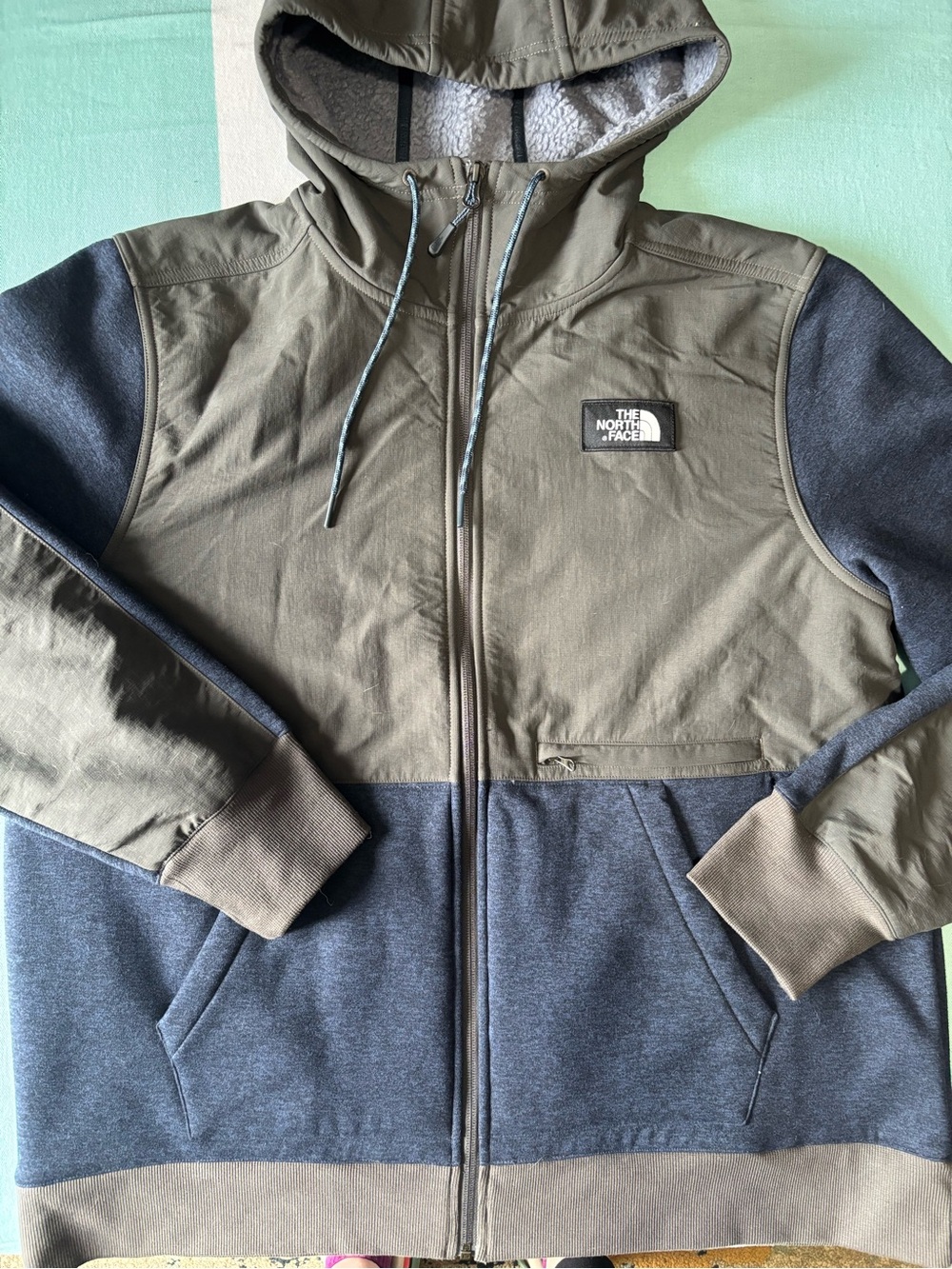 The North Face Blue & Gray Hooded Lightweight Zip Jacket